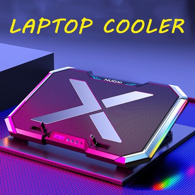 NOXI Gaming Laptop Cooler Six Fan Led Screen Two SB Port RGB