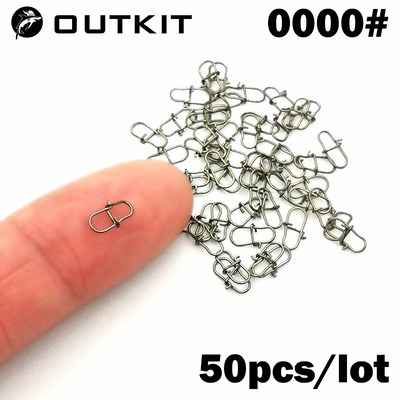 OTKIT 50PCS Stainless steel Pin Swivel Fishing Accessories C