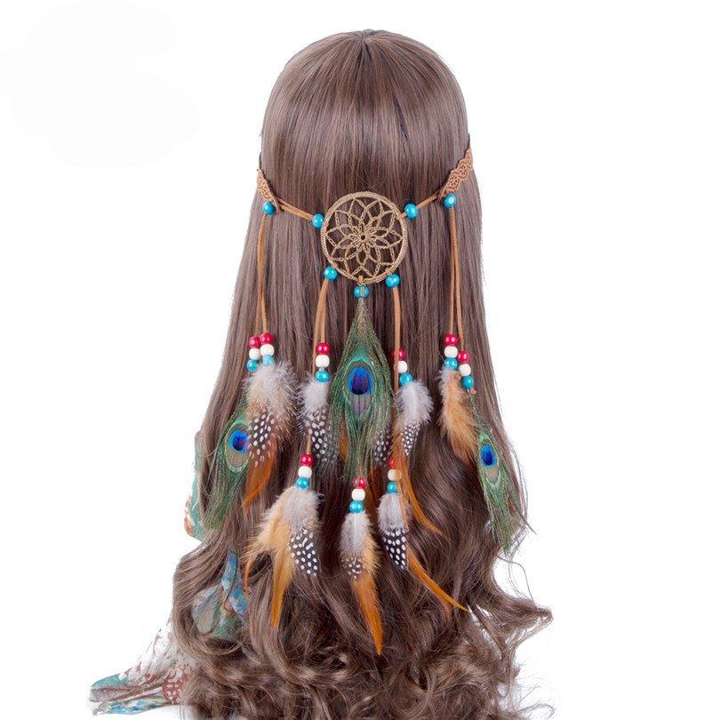 haimeikang bohemian hippie headband dream catcher feather he