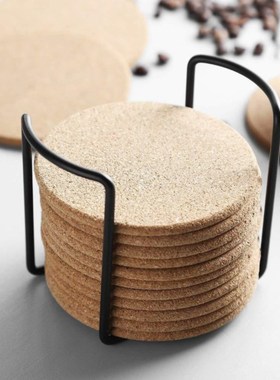 Natural Round Wooden Slip Slice Cup Mat 6/10/20PC Coaster Te