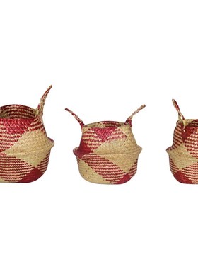 S/M/L Natural Seagrass Storage Baskets Hanging Flower Pot Ga