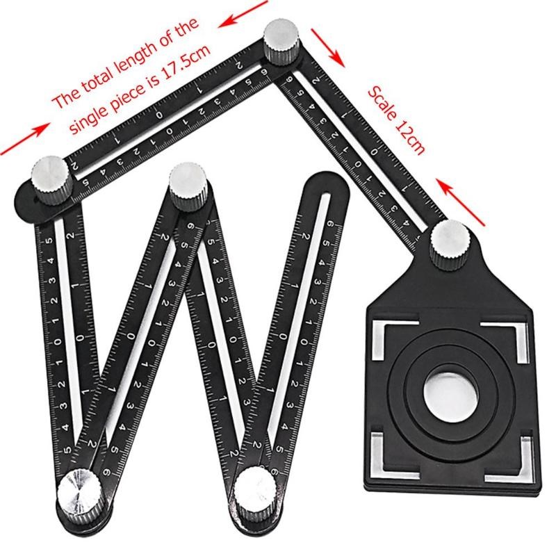 Hole Locator Multi Angle Measuring Ruler Protractor Adjustab