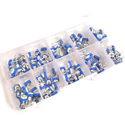 100Pcs/Box Adjustable Potentiometer Resistor Kit RM065 500 -