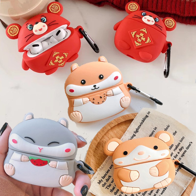 Airpods Pro 3D Cute Cartoon Chinese New Year Lucky Mouse Cas