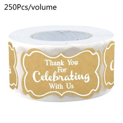250pcs/roll Thank You 适用于 Celebrating with US Stickers Kr