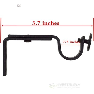 Newest 6Pcs Black Color Adjustable Curtain Rod Brackets Prem