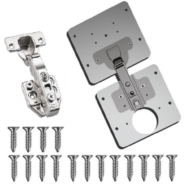 Stainless Steel Cabinet Hinge Repair Plate W/ 1 Hinge Repair