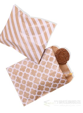 25pcs/set 18*13cm Kraft Paper Bags Wave Stripe Dot Gift Bag