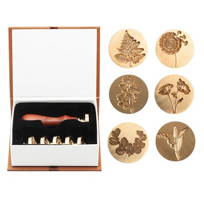 6pc Seal Stamp  Set Replaceable Sealing Wax Diversiform Vint