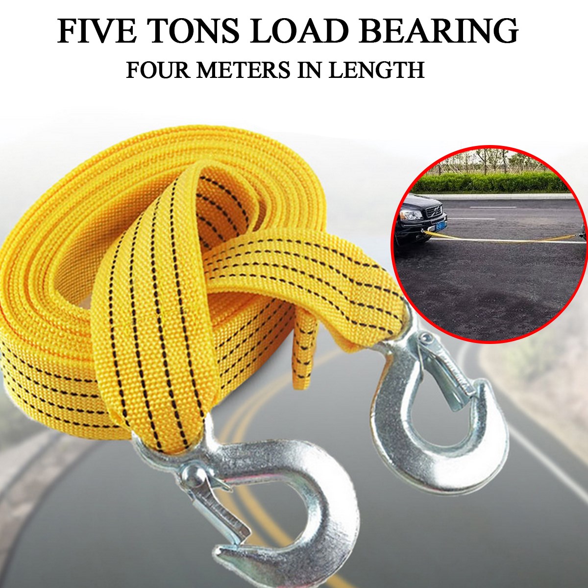 5 Ton 4 M Car Traction Rope Heavy Duty Car Tow Cable Towing