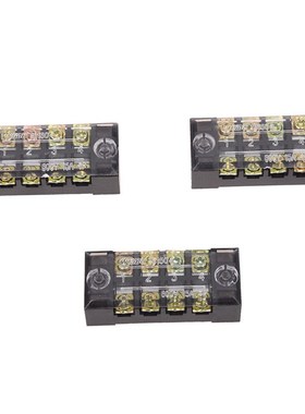 3 Pcs 600V 15A 4 Positions Dual Rows Covered Barrier Screw T
