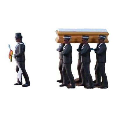 1Set PVC Black Man Lift The Coffins Garage Kit Collection Fi