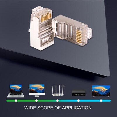 RJ45 Shielded Connector Cat6 Network RJ-45 Adapter Elaborate