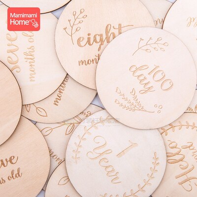 Mamihome 16pc Baby Wooden Teethers Newborn Milestone Card Pe