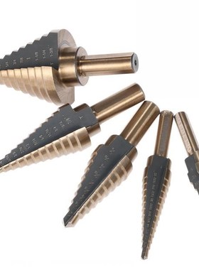 5pcs High Speed Steel 4241 Step Drill Bit Set Kit Round Shan