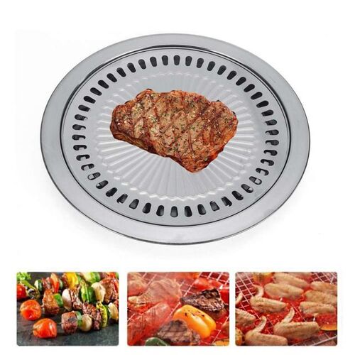 Barbecue Round Plate Korean BBQ Grill Iron Plate No Burnt Fa