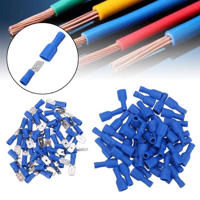 100pcs Insulated Female & Male Spade Crimp Terminal Connecto