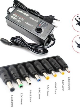 AC Adjustable Power Supply 3V-24V 3A AC DC 8 Plug Connect Un