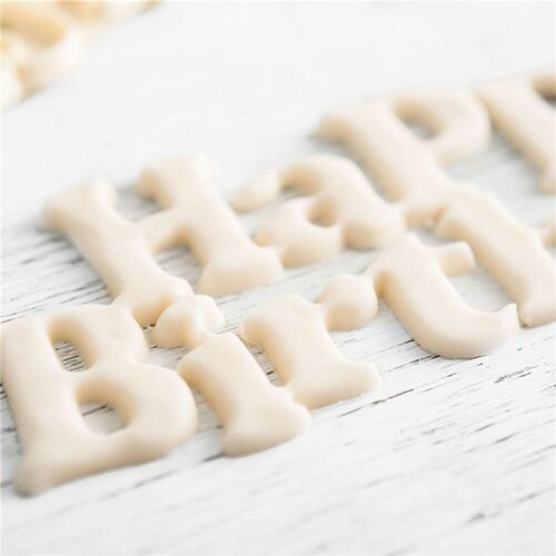 Cutter Mould Tool Plastic Happy Birthday Cake Fondant Mold K