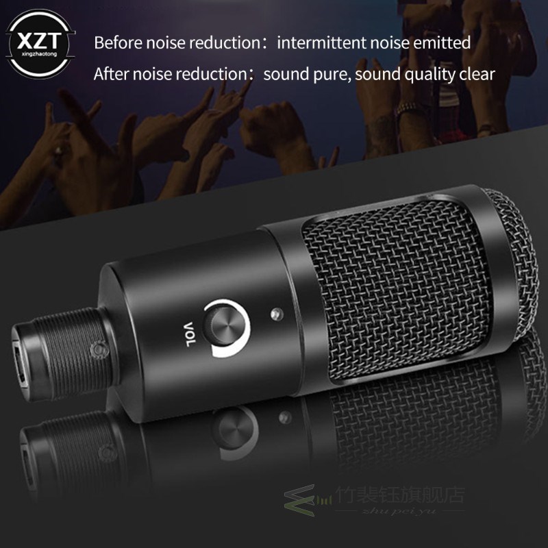 Metal USB Microphone For Laptop MAC Windows Studio Recordin