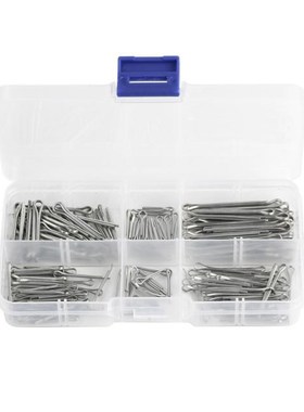 175Pcs Sliver Split Pins Cotter Fixings Assorted Sizes Zinc