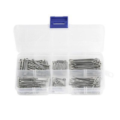 175Pcs Sliver Split Pins Cotter Fixings Assorted Sizes Zinc