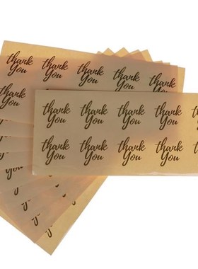 100Pcs DIY Gilding Gold Heart Thank You Handmade Cake Packag