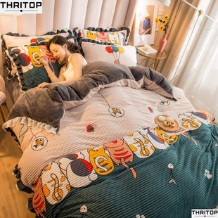 Winter Coral FleeCe Quilt Cover Winter Double-SiDeD PluSh绒
