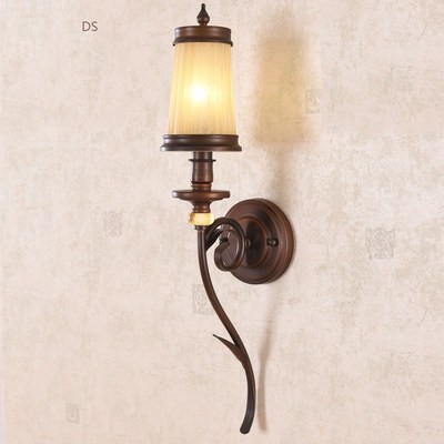 American style rural wall lamps iron living room bedroom hea
