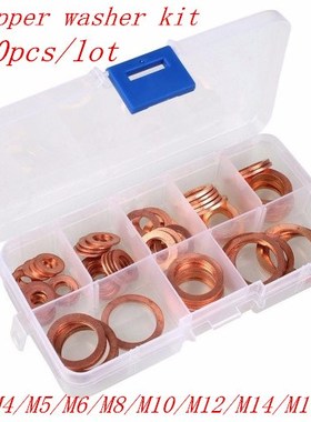 100PCS M4-M14 Professional Assorted Copper Washer Gasket Set
