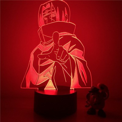 3D LED Night Light Naruto Uchiha Itachi Action Figure 7 Colo