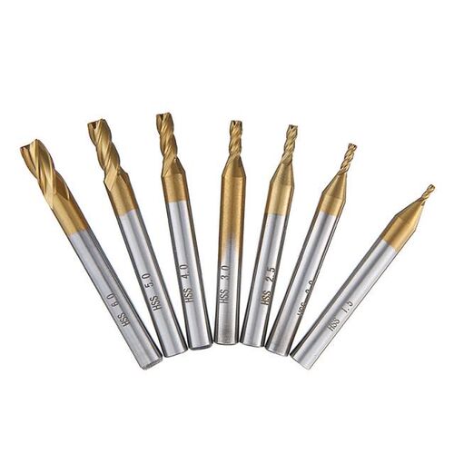 7pcs Machine Milling Cutter Tools 1.5mm 2mm 2.5mm 3mm 4mm 5m