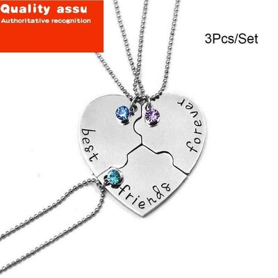 新款3pcsset best friend for and ever BFF Friend Necklace手帕