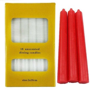 10pcs 2 x 20cm Tall Long Red Christmas Unscented Candles