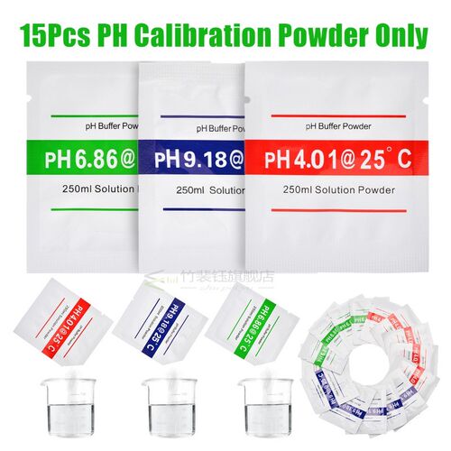 15pcs/lot PH Meter Buffer Powder PH6.86 4.01 9.18 250ml for