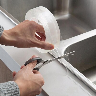 Kitchen Sink Waterproof Mildew Strong Self-adhesive Transpar