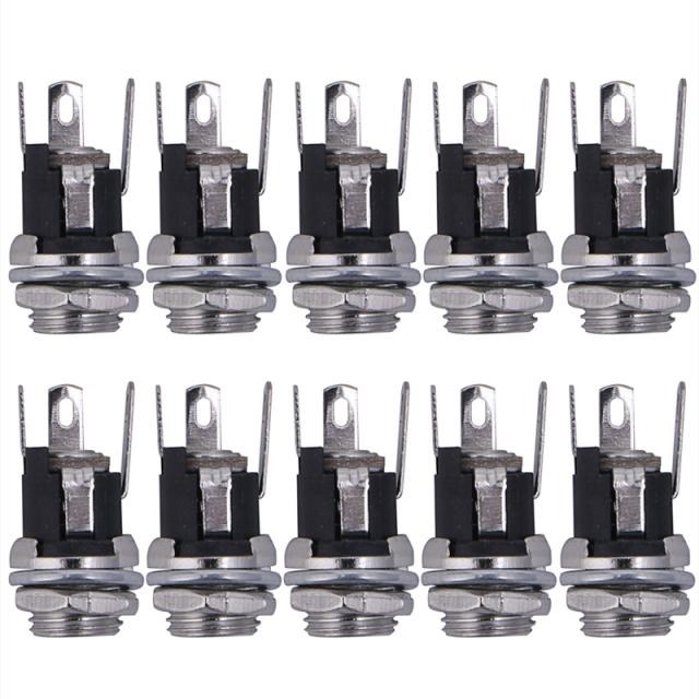 10pcs New DC Power Supply Jack Socket Female Panel Mount Con