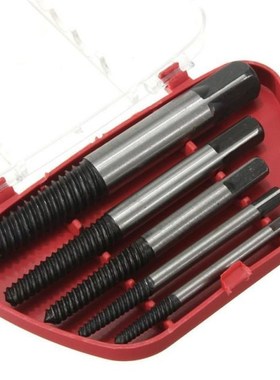 5Pcs/set Steel Broken Damaged Screw Extractor Drill Bit Guid