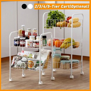 3/4/5 Layers Kitchen Storage Rack Slim Side Tower Movabl