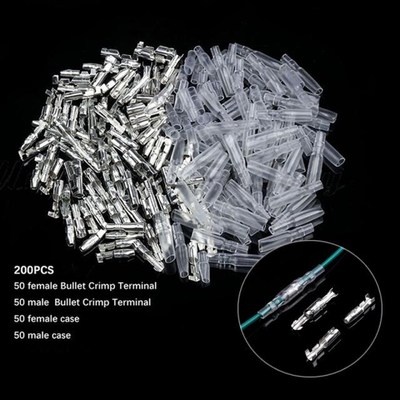 80/50 Sets Car Auto Motorcycle Bullet Terminals 4mm Male & F