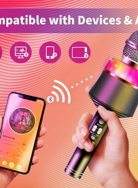 Karaoke Microphone for Kids, Wireless Bluetooth Karaoke Port