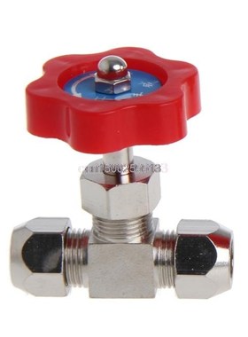 Durable Tube Nickel-Plated Brass Plug Needle Valve OD 6mm/8m