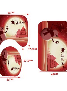 Snowman Style Bathroom Curtain Waterproof Shower Curtain Set