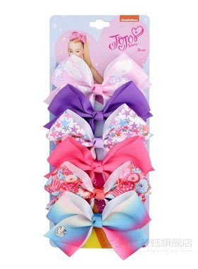 6 Pieces/Set JoJo Bows Jojo Siwa Rainbow Printed Knot Ribbon