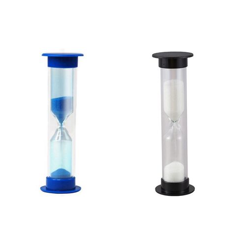2 Pcs Sand Timer Hourglass 2 Mins Blue & One Minute Black