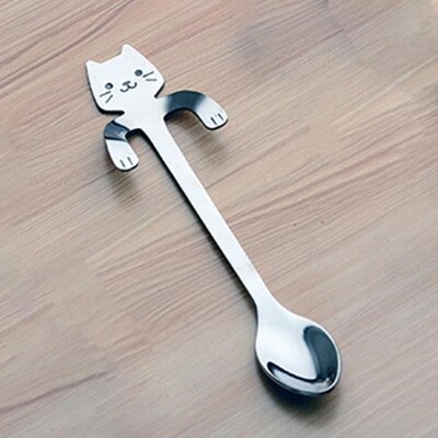 1pcs Cute  Spoons Long Handle Hanging Spoon Coffee Milk S