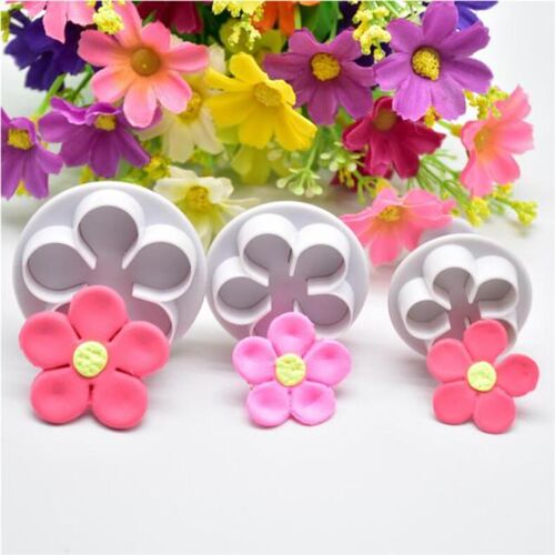 3Pcs/LOT DIY Blossom Flower Cookie Cutter Plunger Cake Fonda