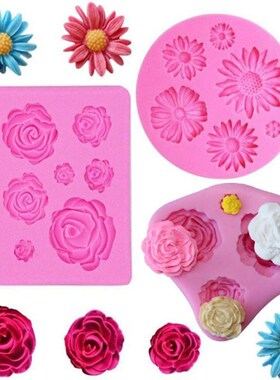 3pcs/lot Sunflower Silicone Cake Fondant Resin Molds Roses M