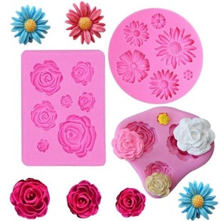 3pcs/lot Sunflower Silicone Cake Fondant Resin Molds Roses M