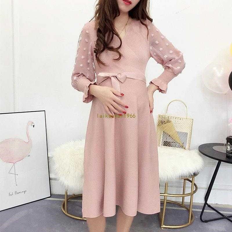 Knitted Maternity Dresses Pregnancy Clothes For Pregnant Wom图片